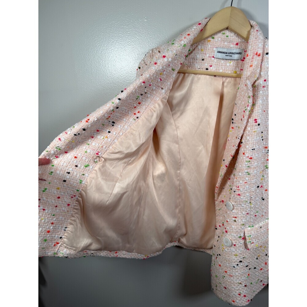 Amanda Uprichard Tweed Sawyer Blazer Skirt Set Size Small/Medium Pink Confetti - Picture 9 of 15